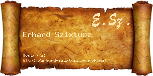 Erhard Szixtusz névjegykártya